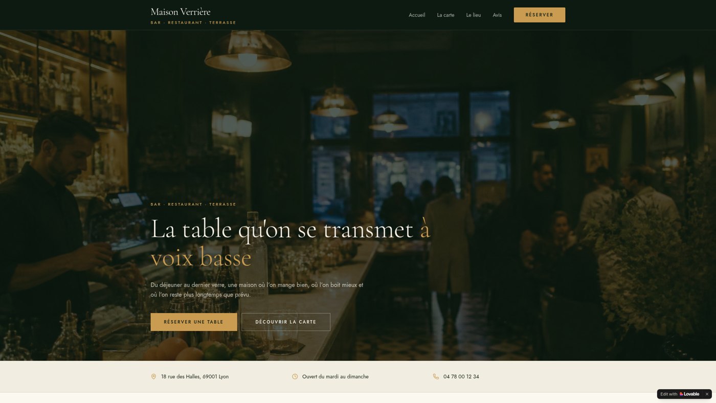 Capture du site Maison Verrière réalisé par zrev.store